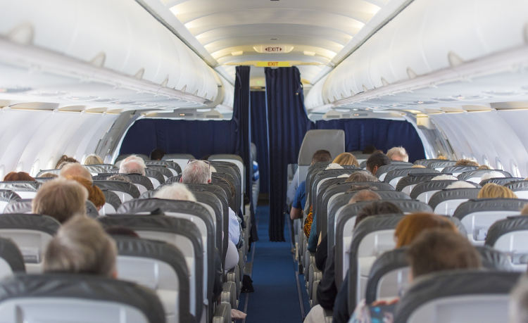 Commercial jet full cabin
