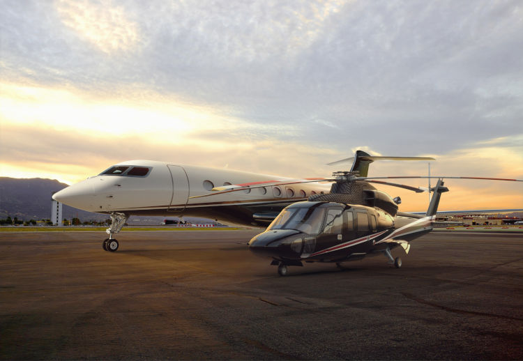 Flexjet Helicopter and G650